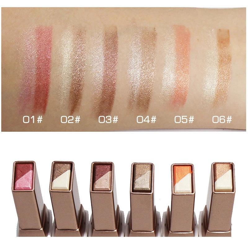 Double Color Glitter Eye shadow Stick Pencil Eyeshadow Makeup Waterproof Bicolor Shimmer Cosmetics Beauty Makeup Tool 240624