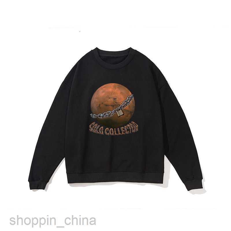 Men's Hoodies Sweatshirts Men's clothing spring style personalized blockade planet sweater letter casual round neck loose men sweater