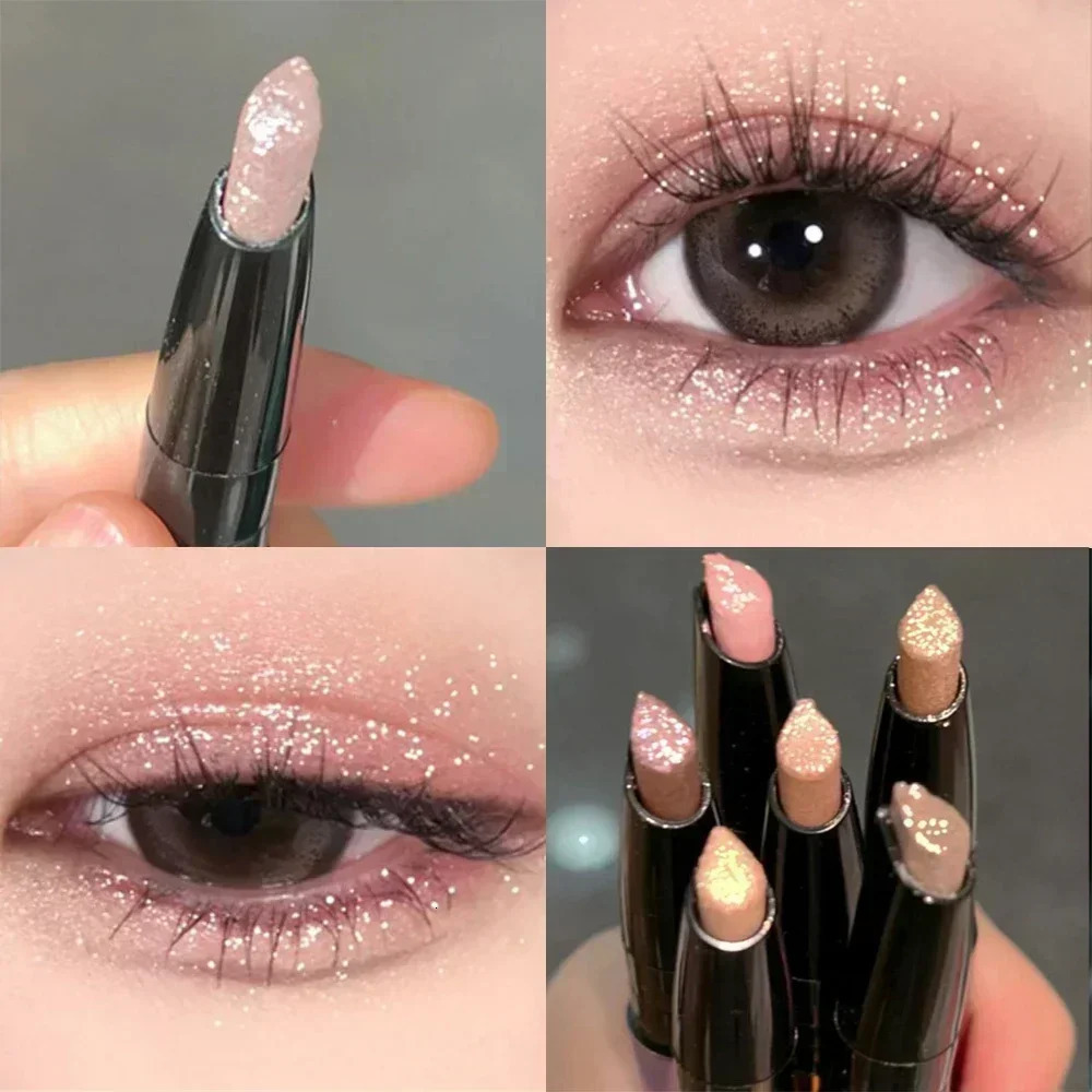 1PC Waterproof Pearlescent Eyeshadow Pencil Stick Long Lasting Glitter Shimmer Eye Shadow Silkworm Liner Stick Eyes Makeup Tools 240624
