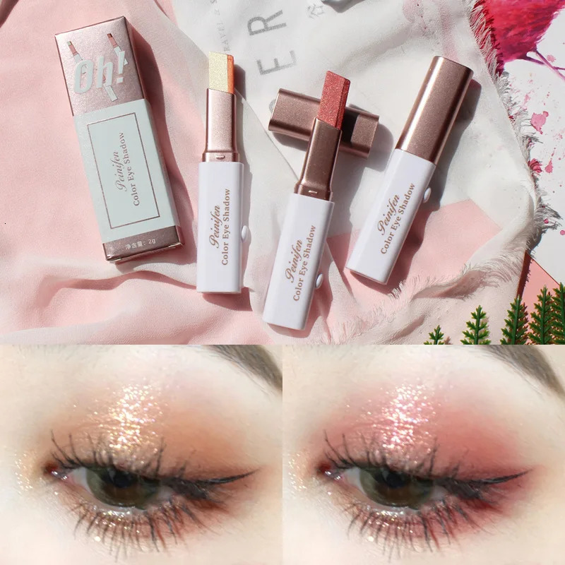 Double Color Glitter Eye shadow Stick Pencil Eyeshadow Makeup Waterproof Bicolor Shimmer Cosmetics Beauty Makeup Tool 240624