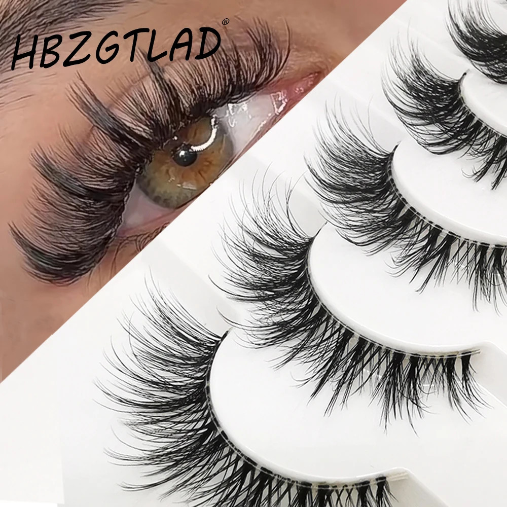 HBZGTLAD 7 pairs Cat Eye Lashes Faux Mink Eyelashes Clear Band Lashes Natural Look Wispy Mink Eyelashes Full Strip Lashes 240625