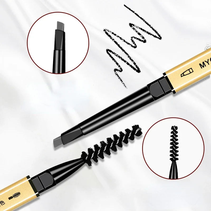 Small Gold Stick Eyebrow Pencil Double-headed Eyebrow Pencil Extremely Thin Three-dimensional and Lasting Non-smudged Triangular 240625