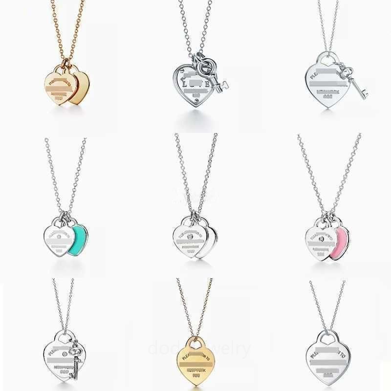 Pendant Necklace New Love Heart-shaped for Gold Sier S Earrings Wedding Engagement Gifts Fashion Series Designer Jewelry 16