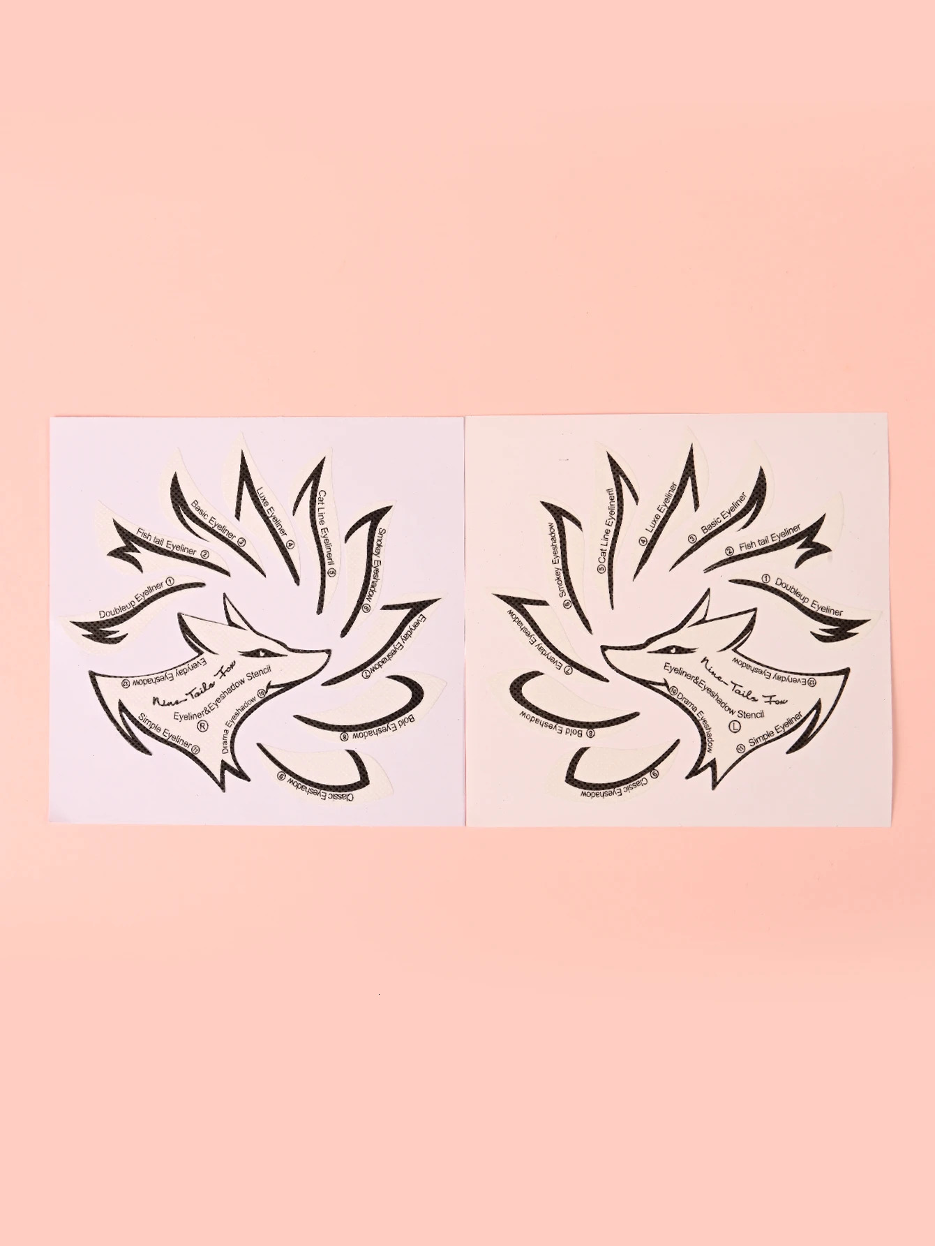 Fox Eye Makeup Stencils Eyeliner Stencil Mold Template Shaping Tools Eyebrows Eye Shadow Eyes Makeup Template Tool Stickers Card 240624