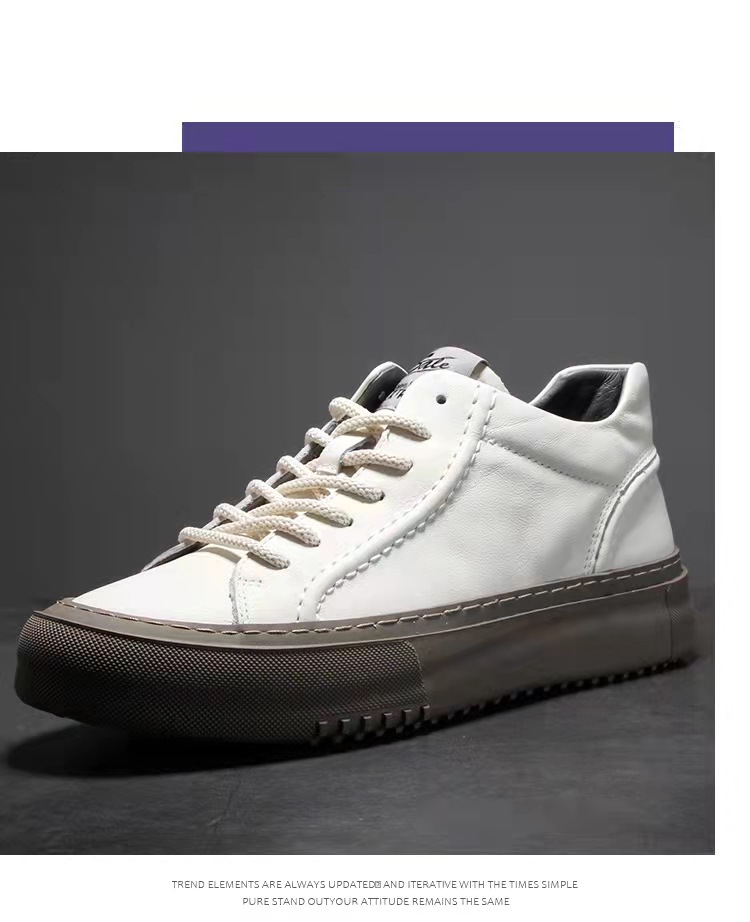Cowhide Fall Ddmysports Casual Board Shoes Men S Fashion Leather Sneakers Black Outdoor Shoes neakers