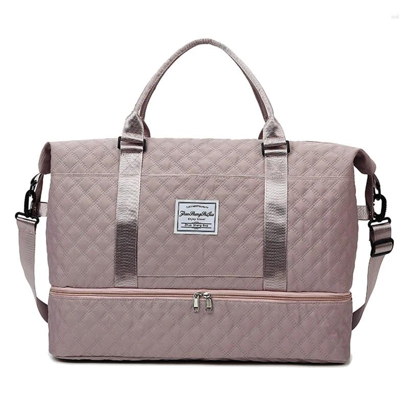 Duffel Bags Carry On Travel Bag Large Capacity Weekender Overnight Duffle With Shoe Compartment Sports Fiess Handbag For Women