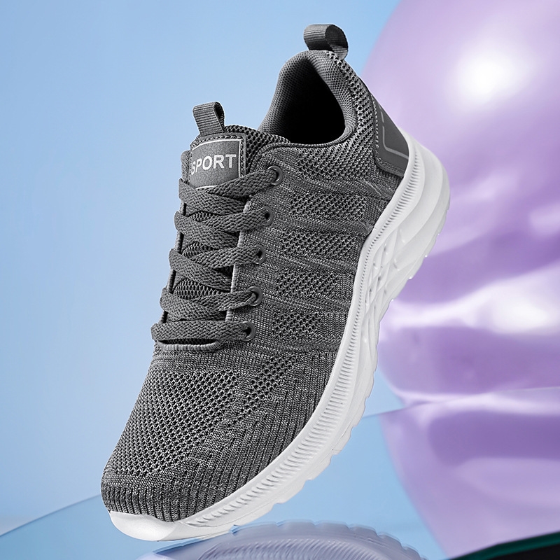 new 2024 Spring Summer Large Size Couple Fashion Shoes Casual Soft Sole Sports Shoes Breathable Single Flying Woven Running Mesh Shoes