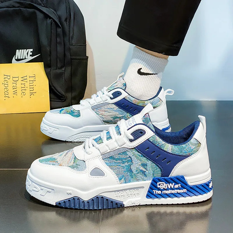 Original Fashion Printed Mens Skateboard Sneakers Comfortable Breathable Flat Sneakers Men Non-slip Sports Shoes Baskets Hommes 240624
