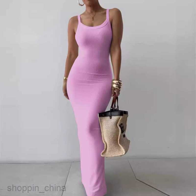 Fashion Design Dress New hot selling white camisole slim fitting long skirt for summer Single Elegant Sleeveless Dress Women Knit Mini Dresses For Wom