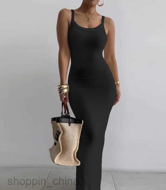 Women Dresses Summer New Fashion Print Round Neck Sleeveless suspender Slim Fit Wrap Hip Dress