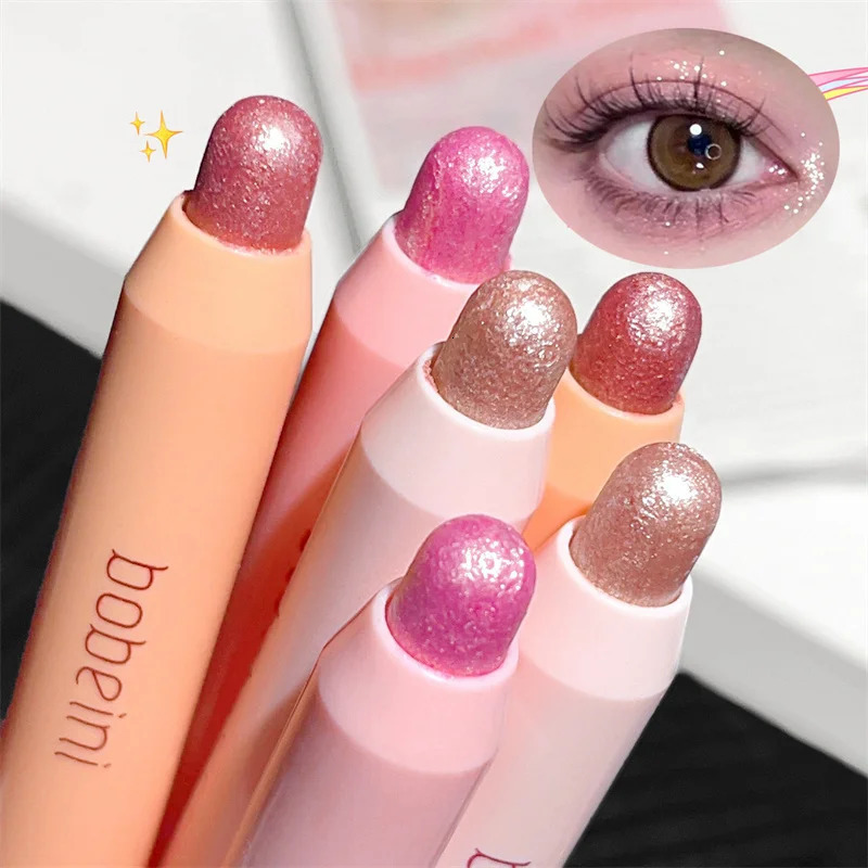 Pearlescent Eyeshadow Stick Pencil Glitter Eyeshadow Waterproof Shimmer Silkworm Liner Pen High-gloss Cosmetics Beauty Makeup 240624