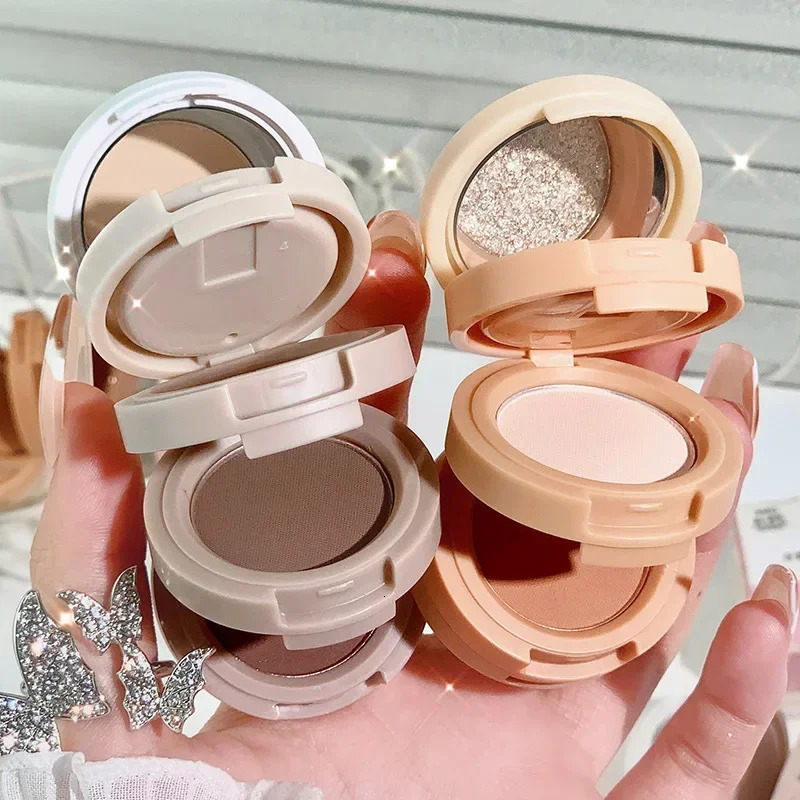Matte Highlighter Blush Palette Pearly Blush Shiny Silkworm Eyeshadow Shimme Brighten Face Contour Powder Makeup Palette . 240624