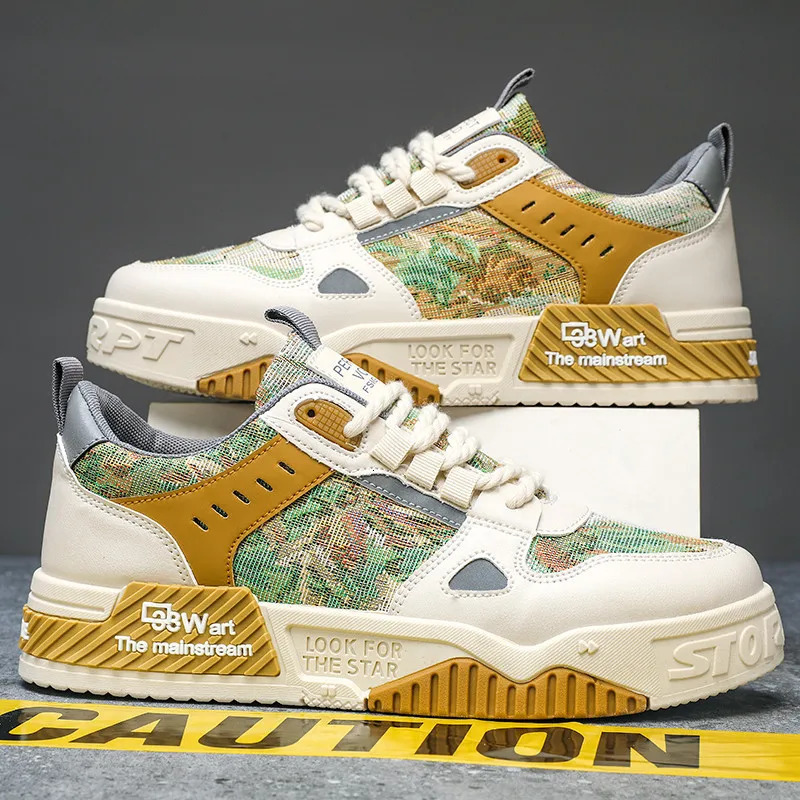 Original Fashion Printed Mens Skateboard Sneakers Comfortable Breathable Flat Sneakers Men Non-slip Sports Shoes Baskets Hommes 240624