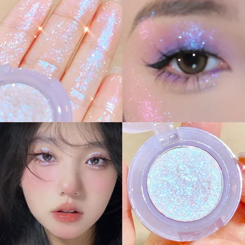 Monochrome Eyeshadow Palette Diamond Glitter Discoloration Eyeshadow Highlighter Sequins Waterproof Lasting Eyes Makeup Pigments 240624