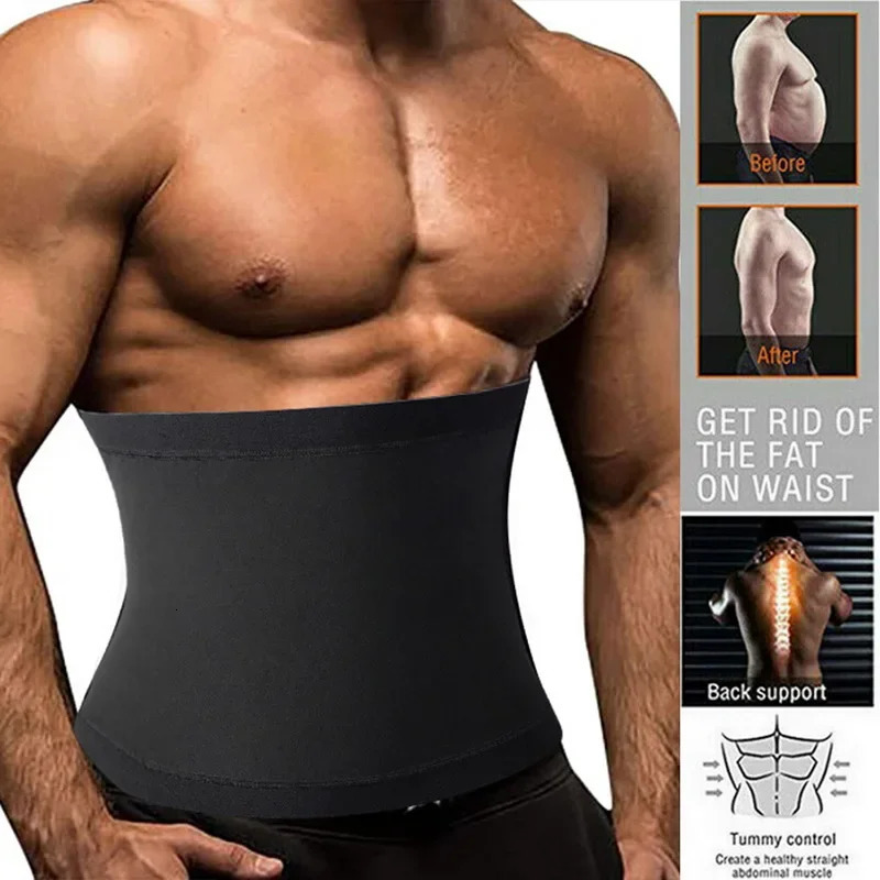 Sauna Waist Trainer Slimming Belt Men Gym Fitness Cincher Belly Control Corset Sweat Fat Burning Women Body Shaper Weight Loss 240618