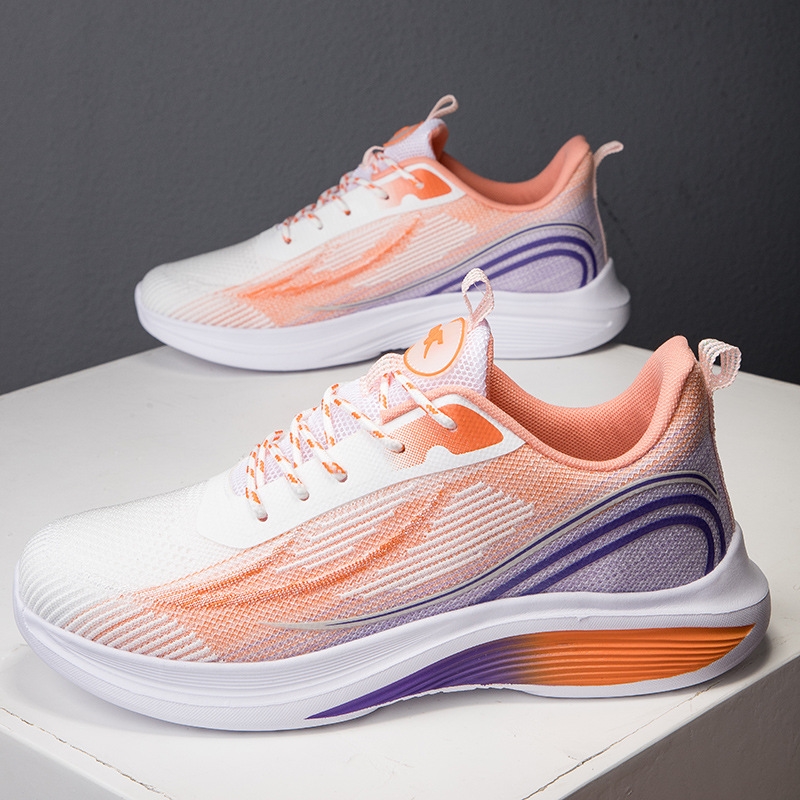 New Autumn Running Breathable Flying Women Lightweight Elastic Soft Sole Sports Students Casual Trend Women'S Shoes