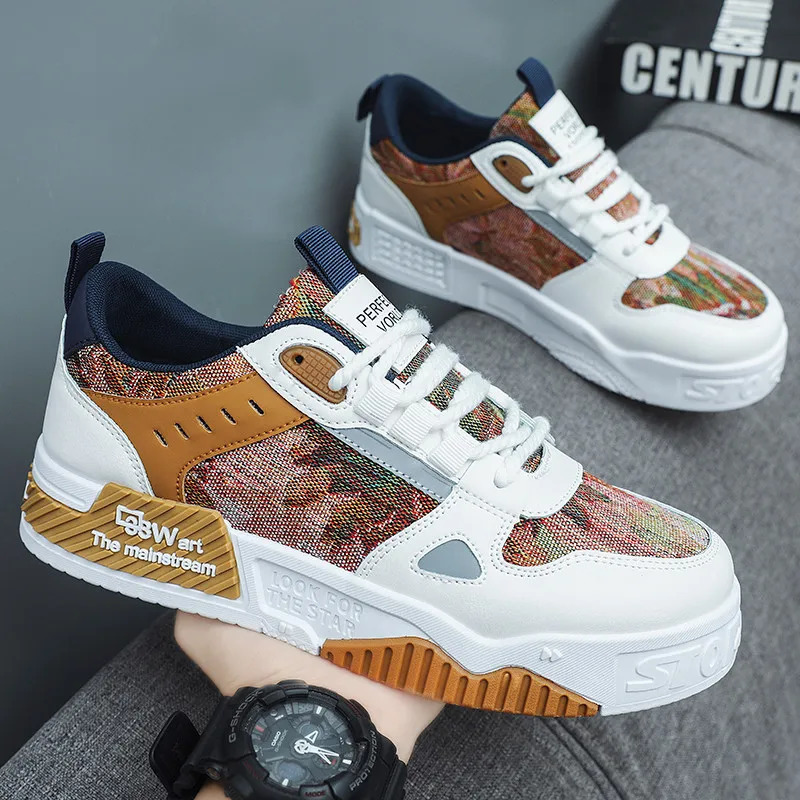 Original Fashion Printed Mens Skateboard Sneakers Comfortable Breathable Flat Sneakers Men Non-slip Sports Shoes Baskets Hommes 240624