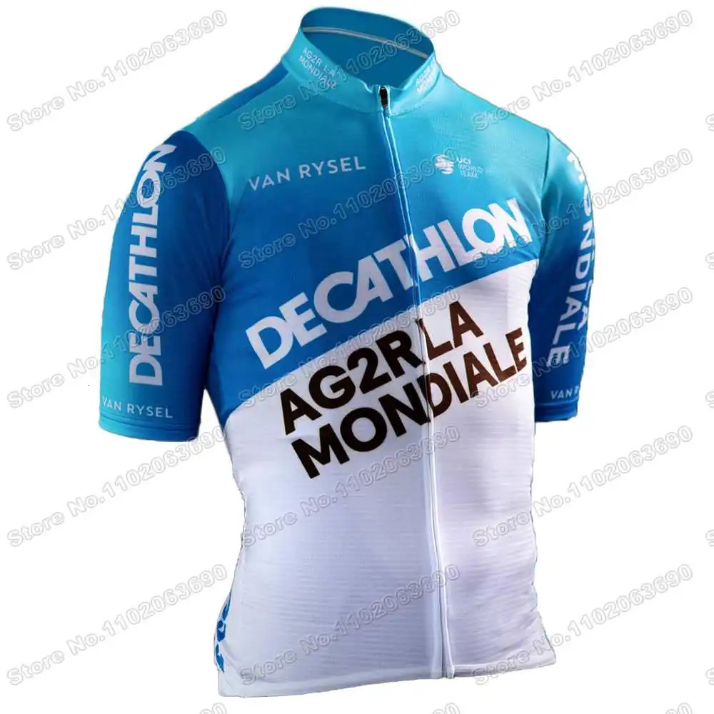 AG2R Cycling Jersey Set Summer France Pro Team Cycling Clothing Men Road Bike Shirt Suit Bicycle Bib Shorts MTB Maillot 240620