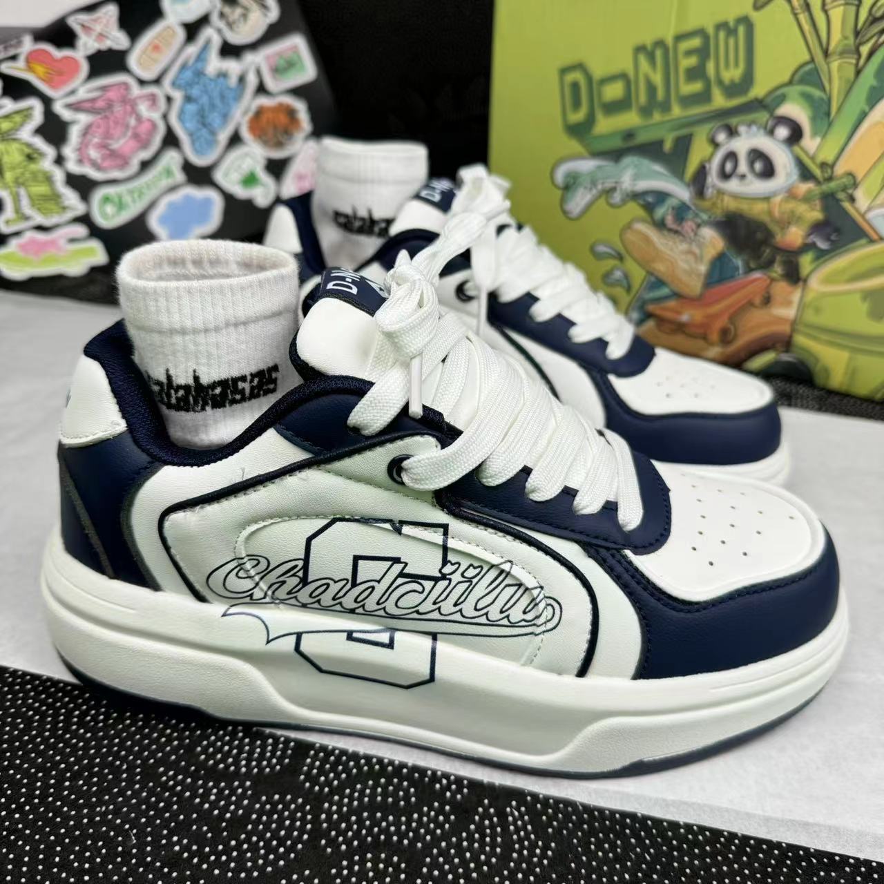 Women Ddmysports Men Trendy Casual Low Top Thick Sole New Design Sense White Versatile Athleisure Shoes Black Free Shipping Outdoor