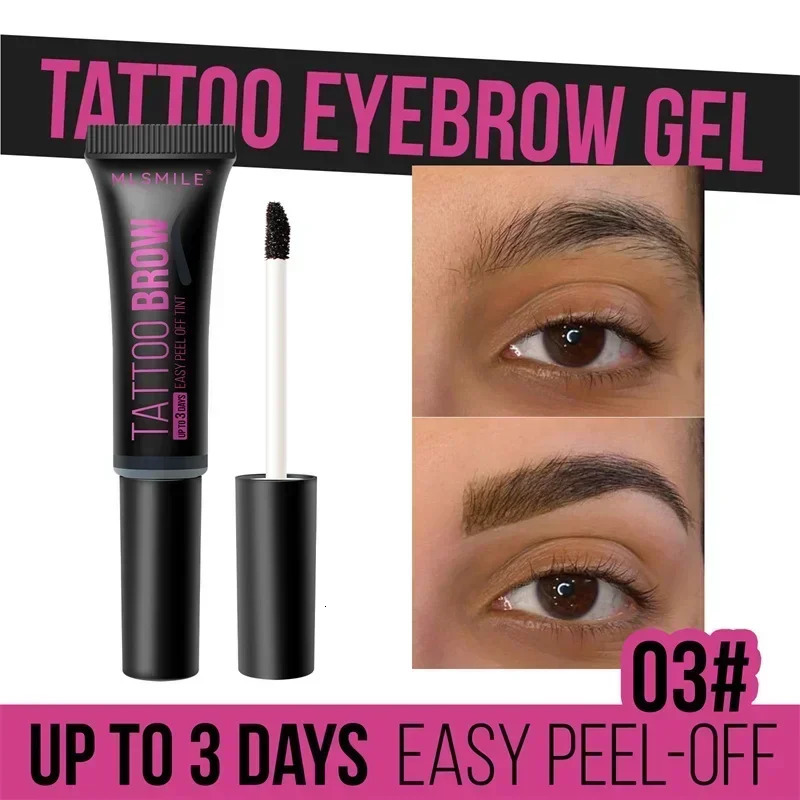 Tearing Eyebrow Gel Makeup Semi-anent Waterproof Long Lasting Tattoo Tint Sweatproof Peel Off Dye Eyebrow Cream Cosmetic 240624