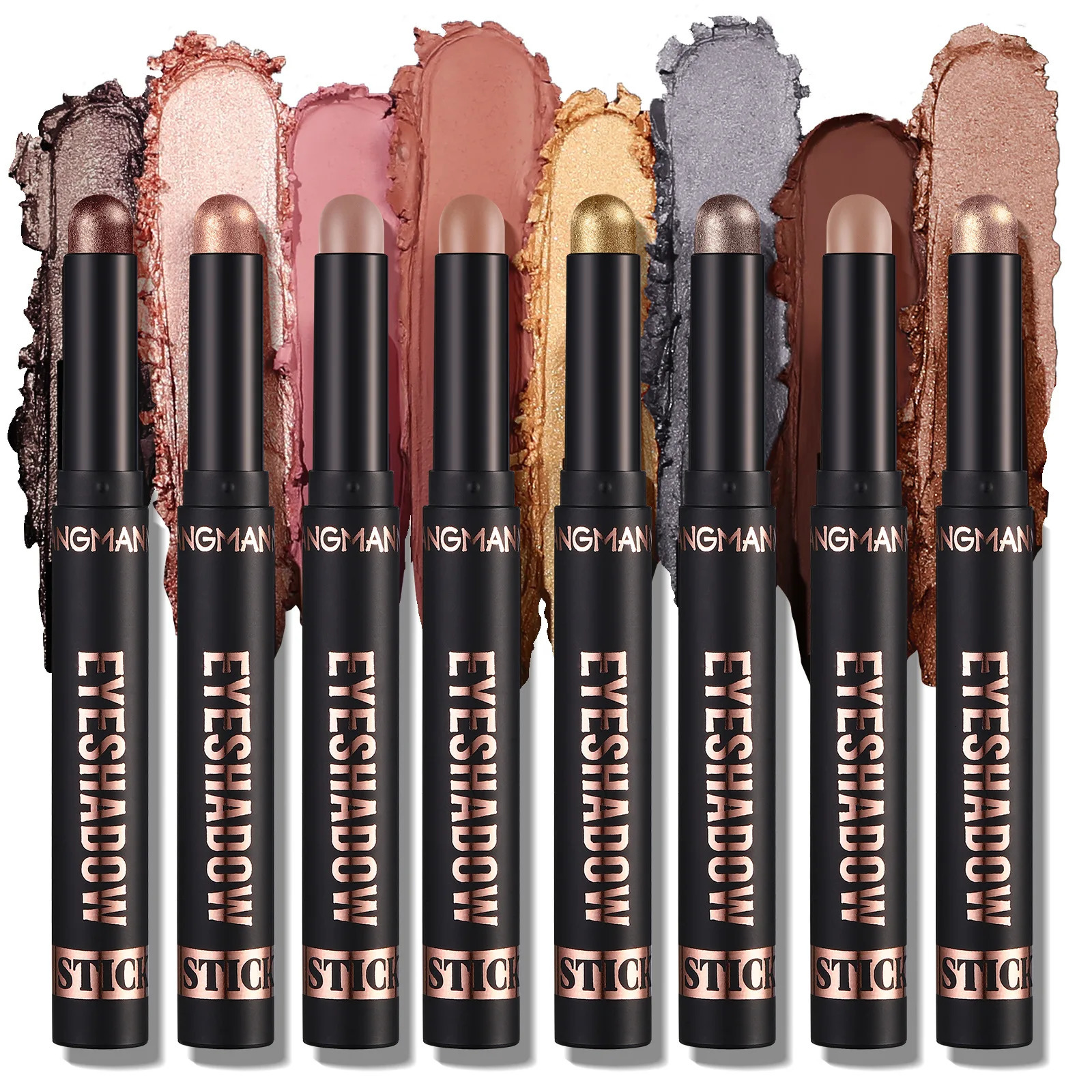 Smoky Dark Blue Eyeshadow Pencil Stick Waterproof Pearlescent 16 Colors Metallic Glitter Eye Shadow Highlighter Pen Makeup Tool 240624
