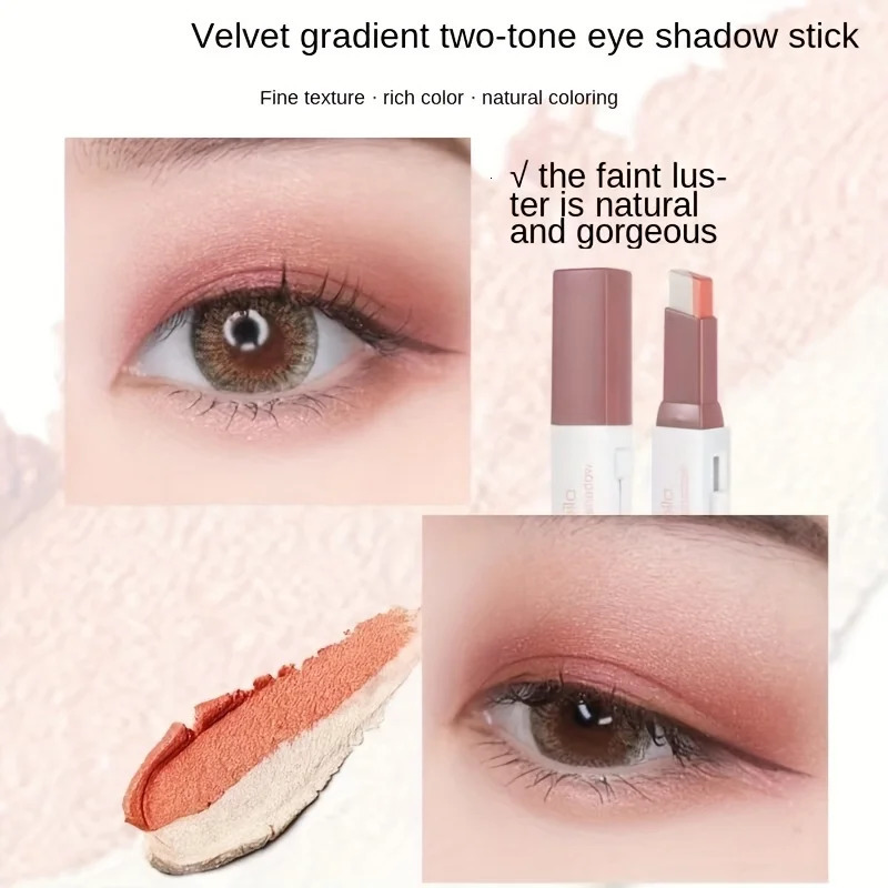 Two Color Gradient Eye Shadow Stick Three Dimensional Natural Without Taking Off Makeup 240624