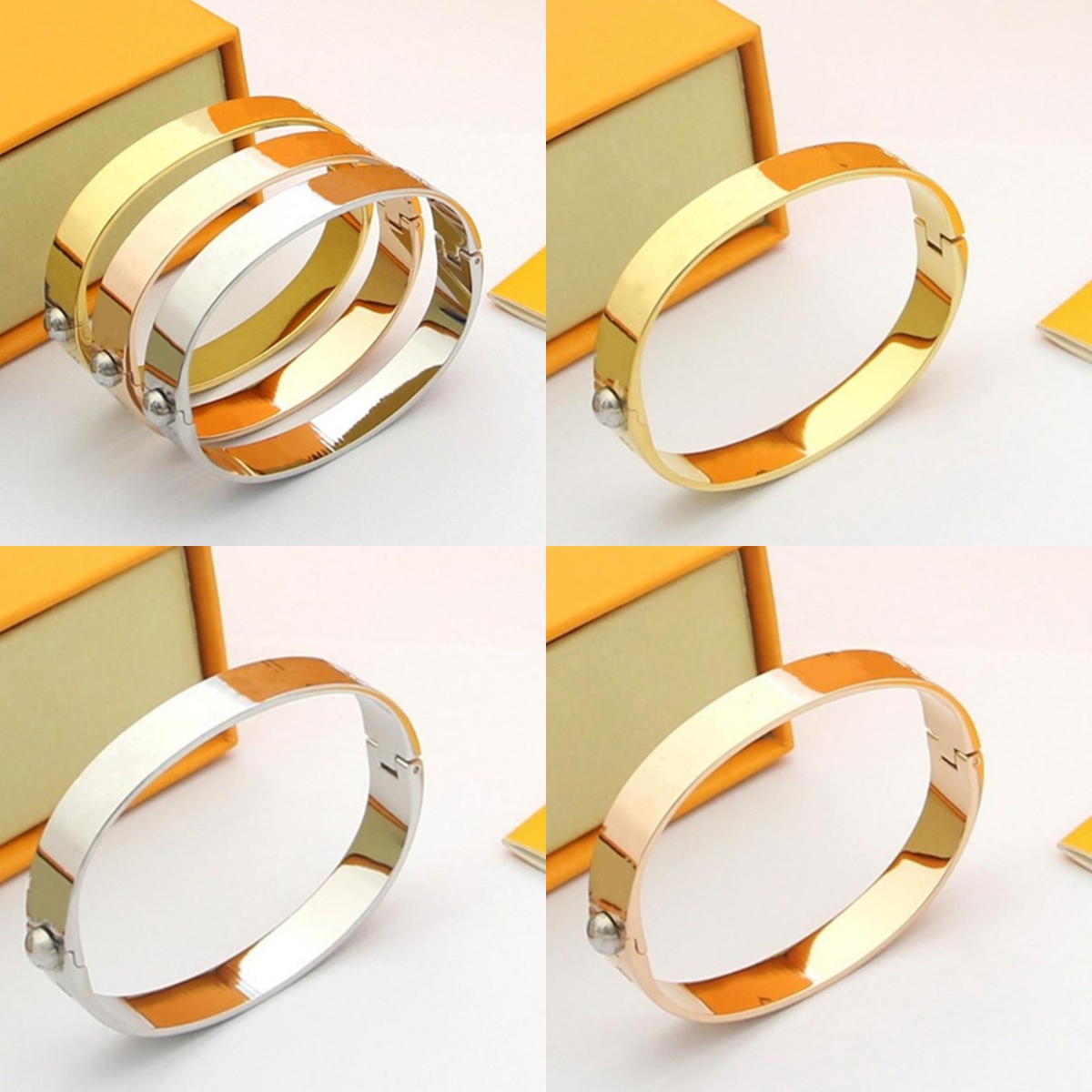 Cuff bangle silver gold bracelet designer jewellery woman and man vintage minimalist casual classic party stainless steel jewelry brand fashion diamond bracelet
