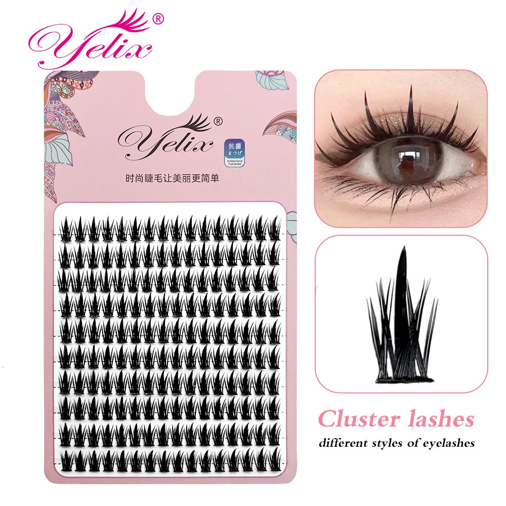 Yelix 160 clusters anime lashes Cosplay lash wispy japanese makeup spikes eyelashes strands eyelash 240624