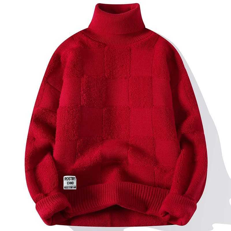 Men's Sweaters New Style Men High Quality Long Slve Sweater Male Slim Fit Kp Warm Winter Pullover Man High-neck Soft Skin-friendly Sweater Y24062