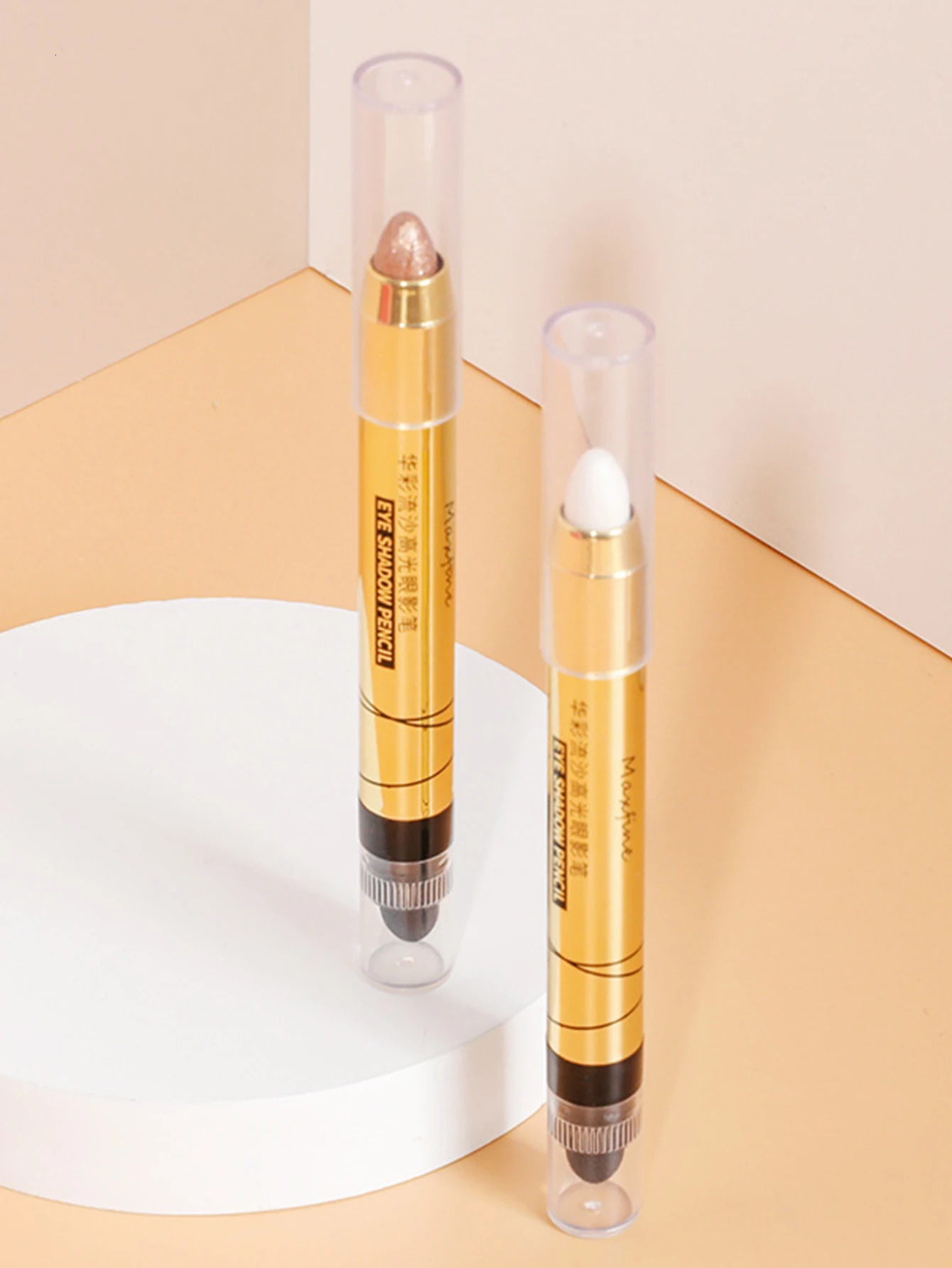 High Gloss Eyeshadow Pencil Double End Beads Bright Flash Eyeshadow Stick Anti Sweat Long Acting High Color Eyeshadow 240624