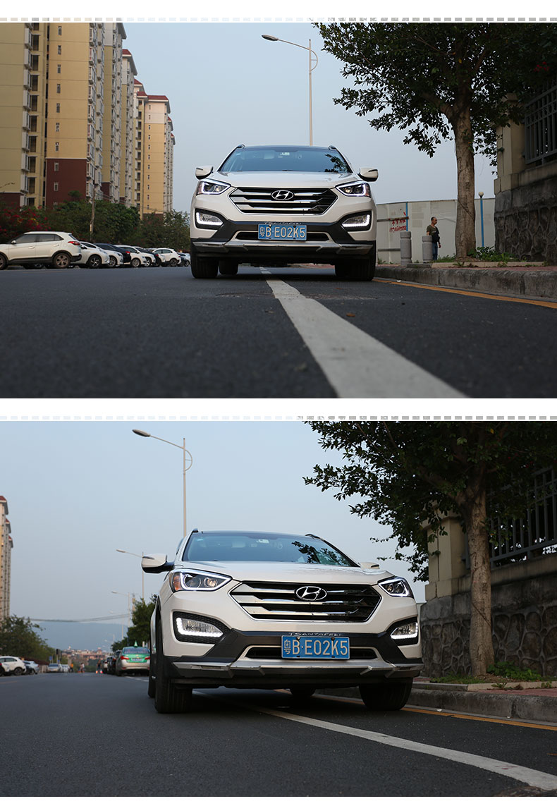 Car Light for Hyundai IX45 Headlights 2013-20 16 New Santa Fe Headlight Assembly Upgrade Signal Lamp Accessories