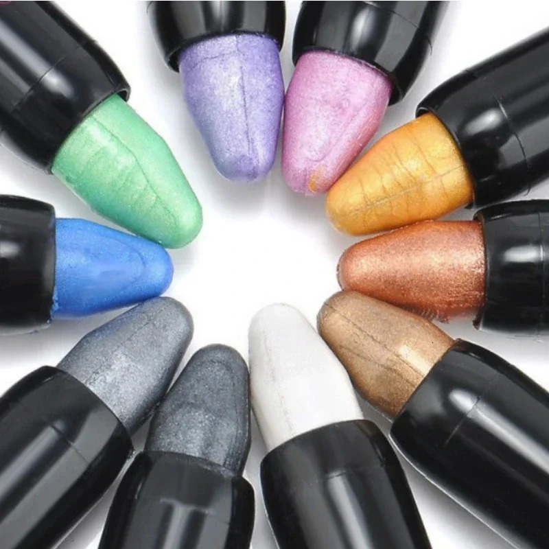 Waterproof Glitter Brown Eyeshadow Pen Lasting Shimmer Matte Lying Silkworm Eyeshadow Pencil Highlighter Stick Eyes Makeup Tools 240624