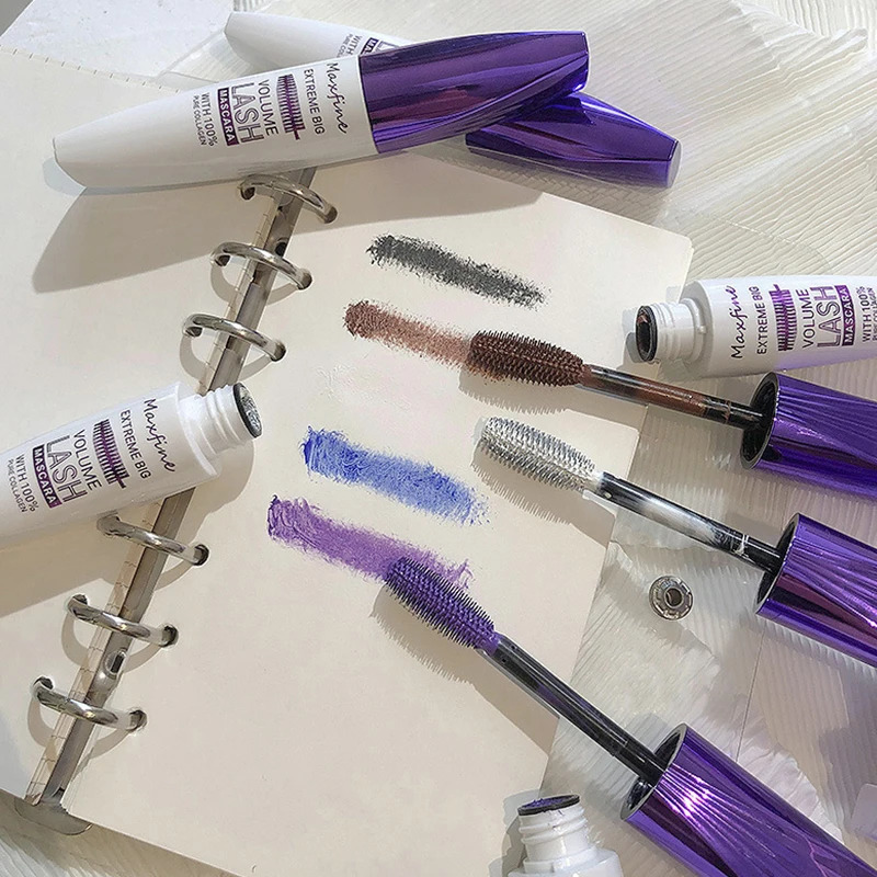 5D Three-dimensional Mascara Purple Multi-color Waterproof Lasting Mascara Non-smudge Eyelashes Extension Eyelashes Cosmetics 240625