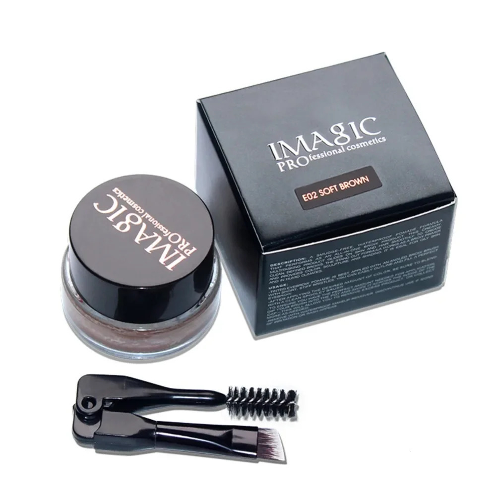 IMAGIC Professional Eye Brow Tint Makeup Tool Waterproof Brow Cream 6 Color Black Brown Eyebrow Gel With Brow Brush 240625