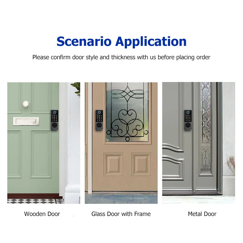 TTLock WIFI Version Built In Fingerprint Waterproof Outdoor Gate Passcode Rfid Card Keyless Smart Door Lock 240603