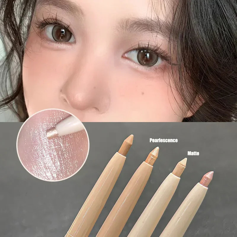 Matte Lying silkworm Shadow Pen Dual-use Eyeliner Gel Pen Beige Skin Tone Concealer Pen Smooth Contour Eye Shadow 240624