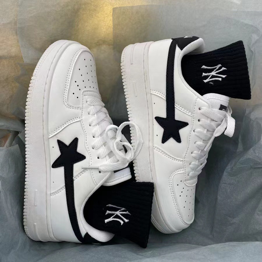 Men Women Star Board Shoes New Hot Sale Vintage White Shoes Thick-soled Athleisure Style Shoes Trendy Red Free shipping