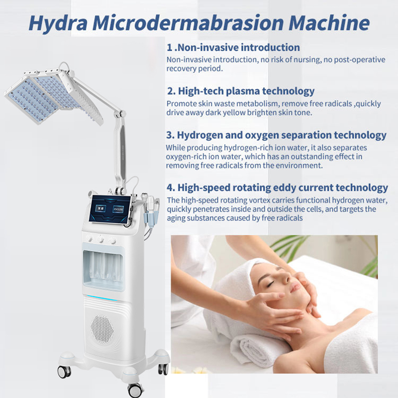 Multifunction 7 IN 1 Facial Whitening Beauty Equipment Dermabrasion Face Lift RF Cold Hammer Micro Current Facial Improve Essence Absorption Machine