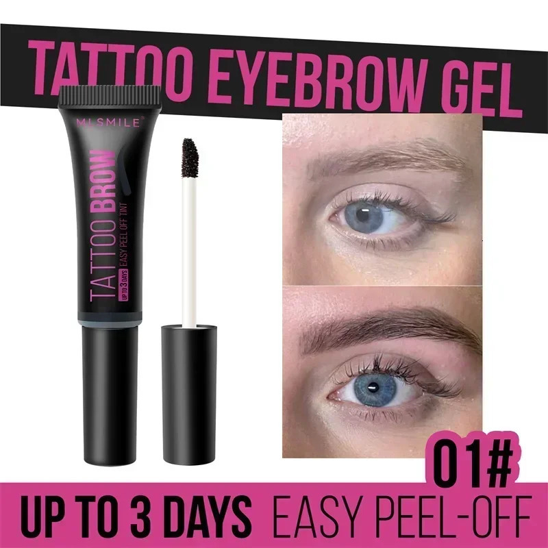 Tearing Eyebrow Gel Makeup Semi-anent Waterproof Long Lasting Tattoo Tint Sweatproof Peel Off Dye Eyebrow Cream Cosmetic 240624
