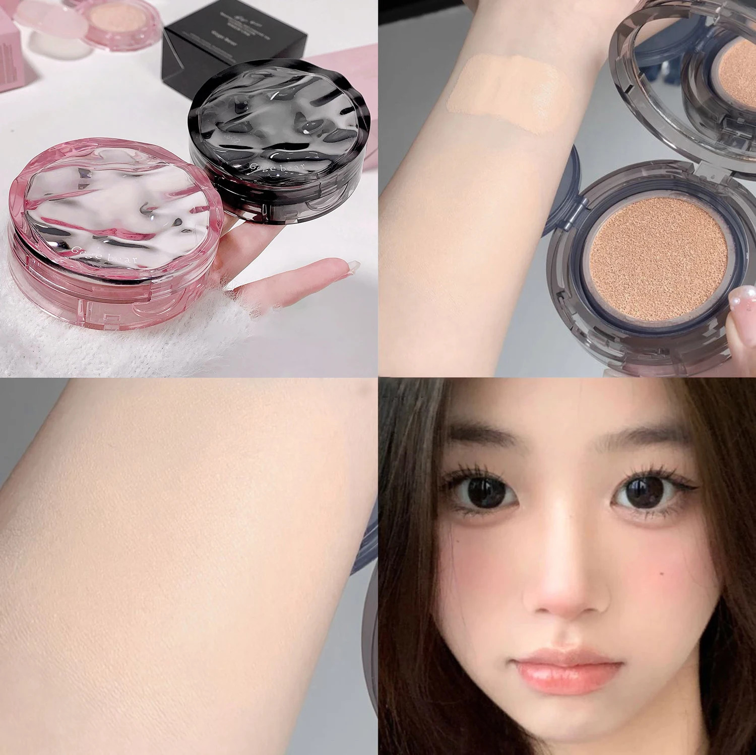 BB Cream Air Cushion Foundation Full Coverage Waterproof Longlasting Concealer Oil-control Soft Cushion Compact Face Makeup Base 240624