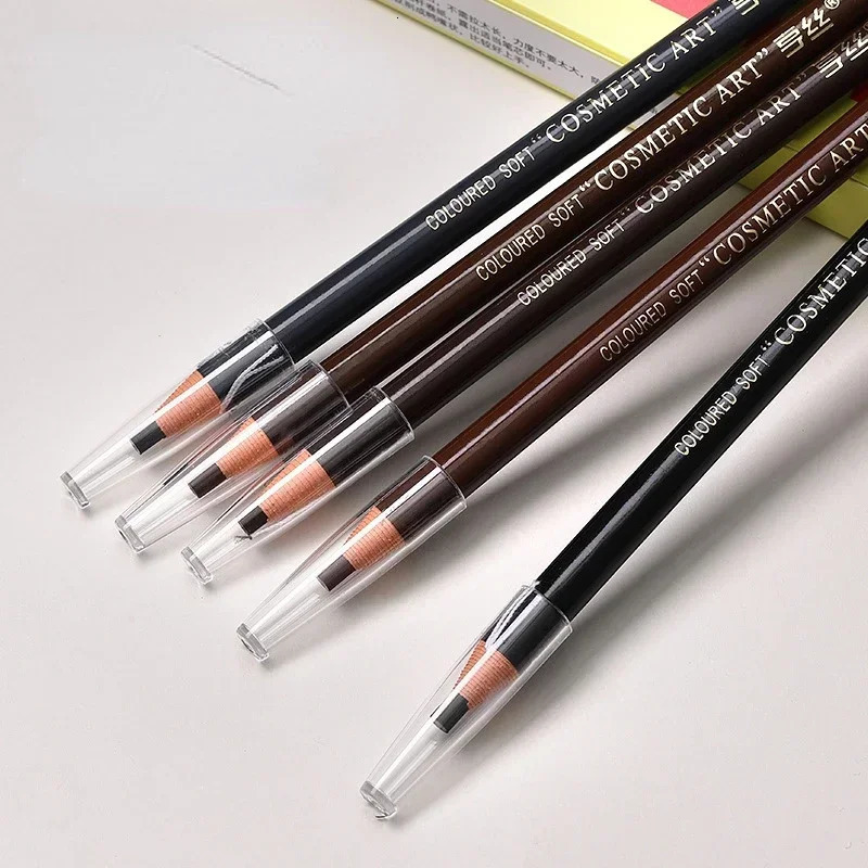 6 Colors Option Eyebrow Pencil Waterproof and Non-smudge Genuine Wood Hard Core Wholesale Wood Eyebrow Pencil Eyebrow Pen Golden 240625