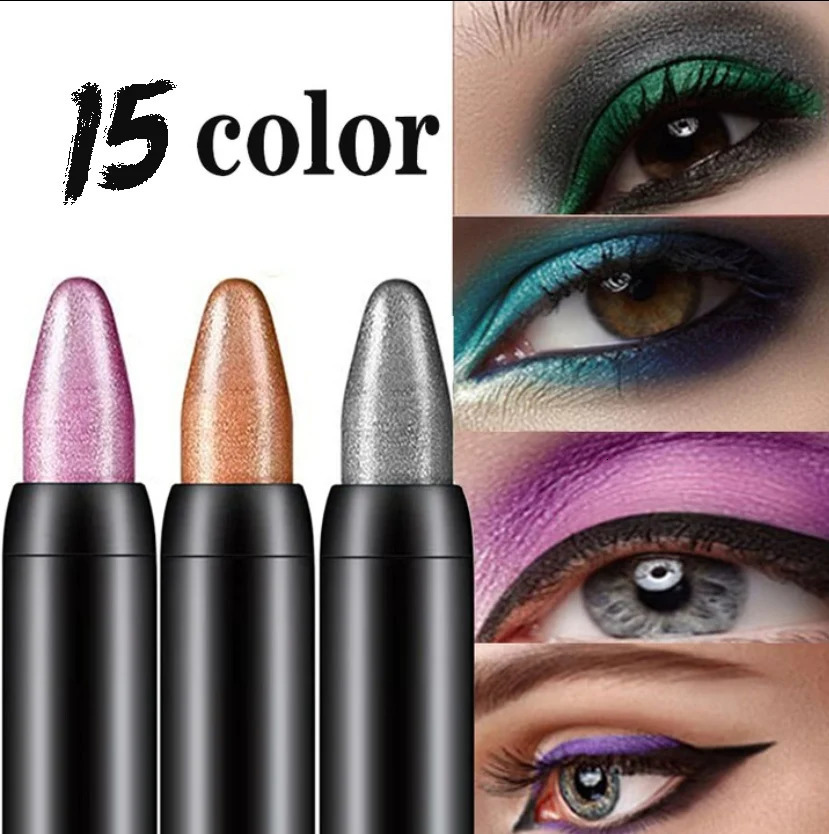 Pearlescent Glitter Eyeshadow Pen Eye Shadow Pencil Waterproof Matte Cream Nude Eye Makeup Pigment Silkworm Eyeliner Shadow Pen 240624