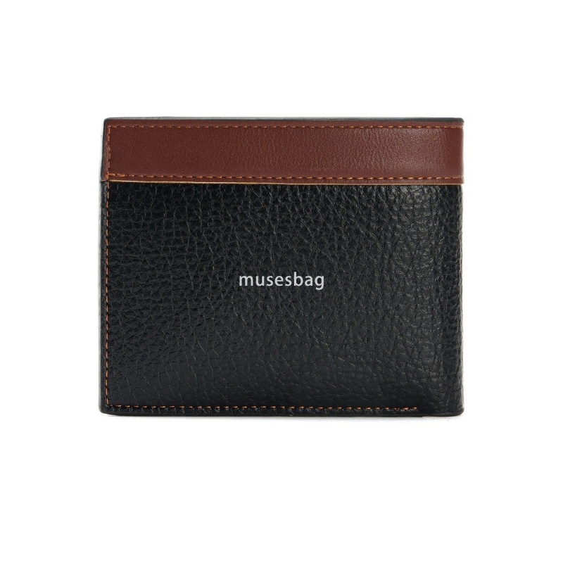 Fashionable men's high-quality retro wallet short wallet classic casual lychee pattern soft leather wallet with multiple card slots large capacit
