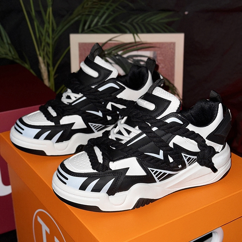2024 new men's shoes niche design casual skateboarding shoes live models tide shoes men 323
