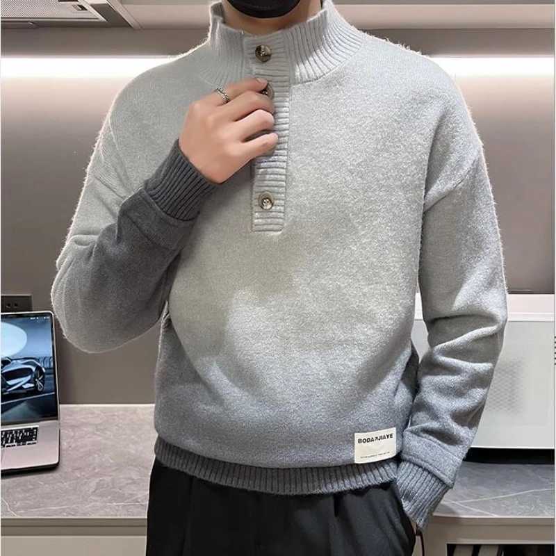Men's Sweaters Mens High Quality Stylish Knit Sweaters/Male Slim Fit Brand Clothing Pullover Mens Gradient Single-breasted Sweaters 3XL-M Y240622