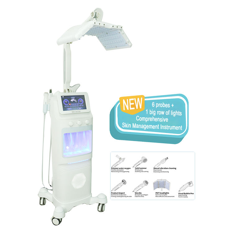 Multifunction 7 IN 1 Facial Whitening Beauty Equipment Dermabrasion Face Lift RF Cold Hammer Micro Current Facial Improve Essence Absorption Machine