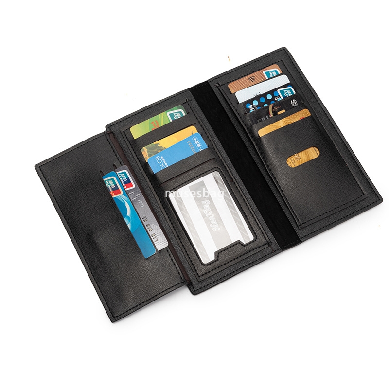 Fashionable men's designer classic minimalist crocodile pattern long wallet casual multi-functional US dollar large bill lightweight and practica