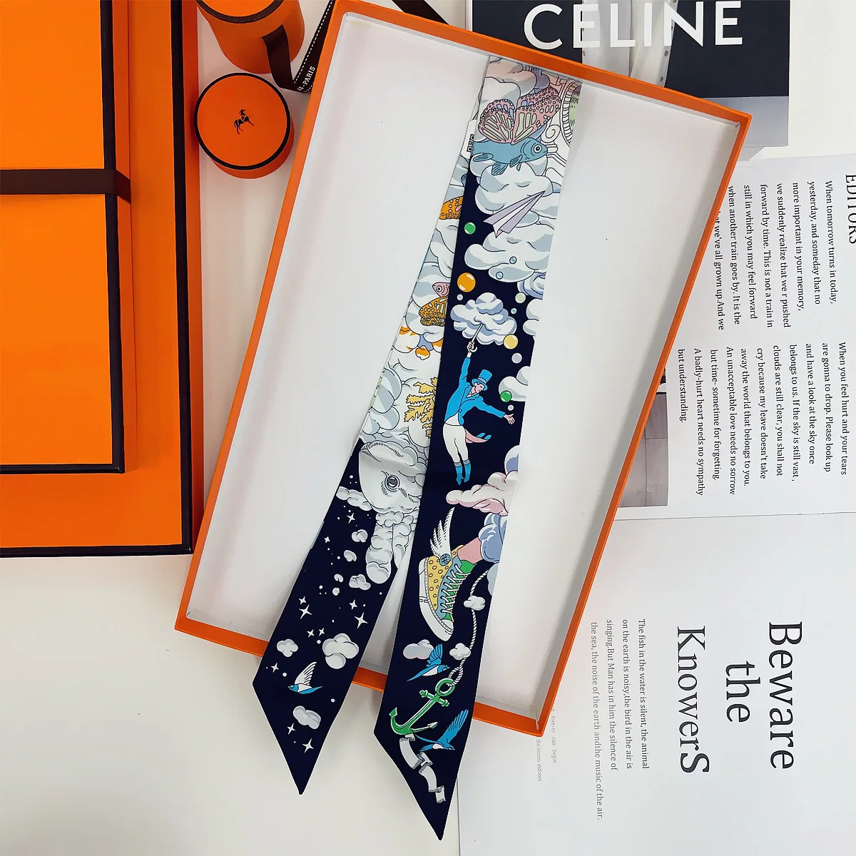Korean Version Of The New Versatile Cloud Vientiane Female 18mm Twill Silk Mulberry silk Ribbon Wrapped Bag Handle Ribbon Scarf 240625