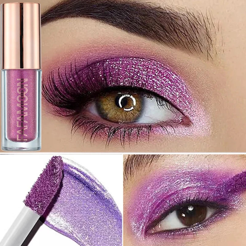 Monochrome Glitter Liquid Eyeshadow Stick Gold Purple Sequins Brighten Silkworm Makeup Highlight Waterproof Shiny Eye Cosmetics 240624