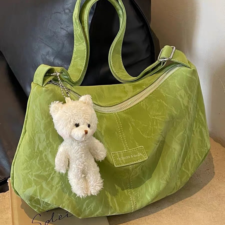 Luxury velvet forest style versatile tote bag for women with large capacity student party shoulder bag niche commuting handbag